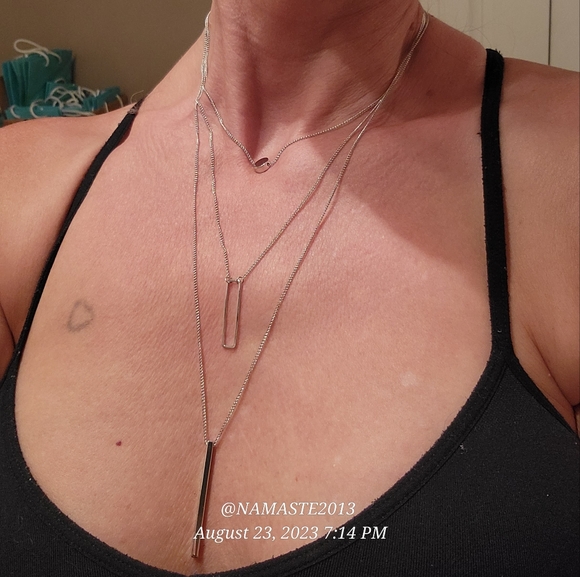 Triple layer Silver Necklace - Picture 6 of 6